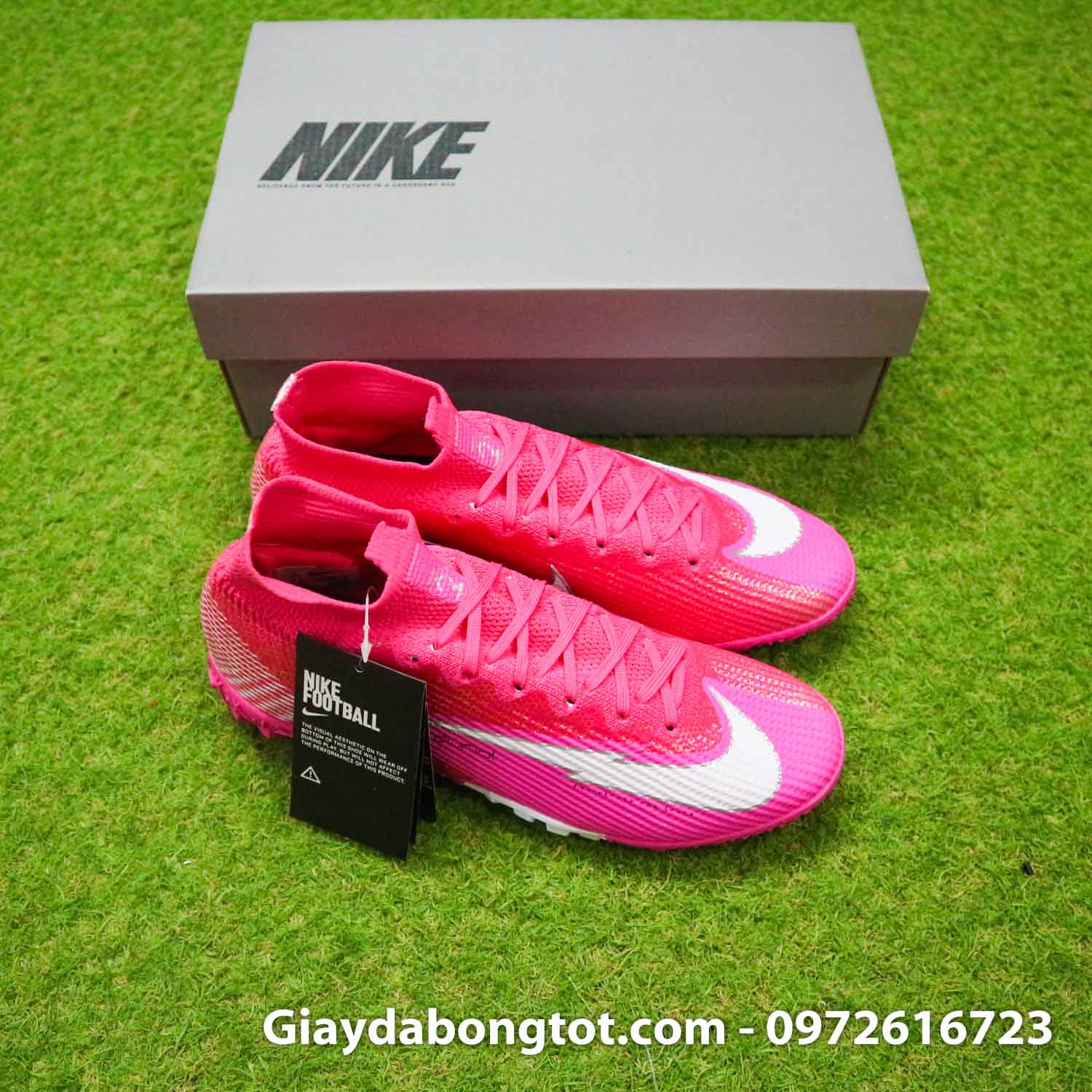 Nike mercurial superfly 7 elite tf mbappe hong pink vach trang (9)