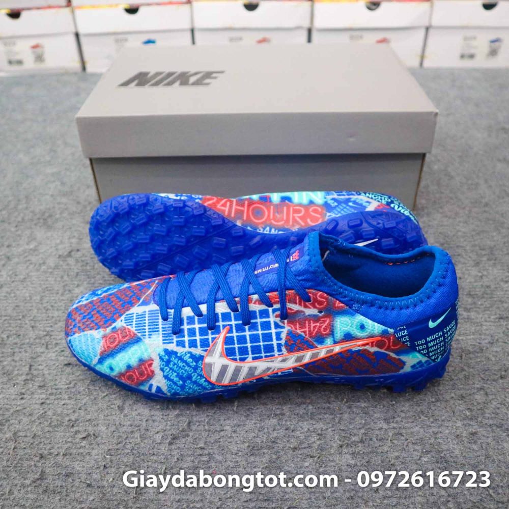 Giay bong da da vai nike mercurial vapor 13 pro tf xanh duong sancho (3)