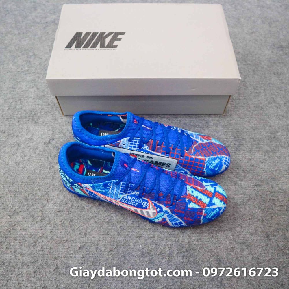 Giay bong da da vai nike mercurial vapor 13 pro tf xanh duong sancho (5)