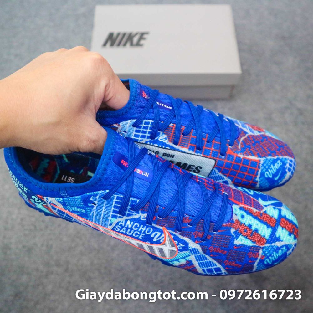 Giay bong da da vai nike mercurial vapor 13 pro tf xanh duong sancho (6)