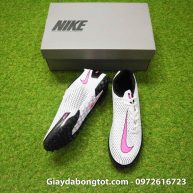 Giay bong da nike phantom gt academy tf trang den vach hong (5)