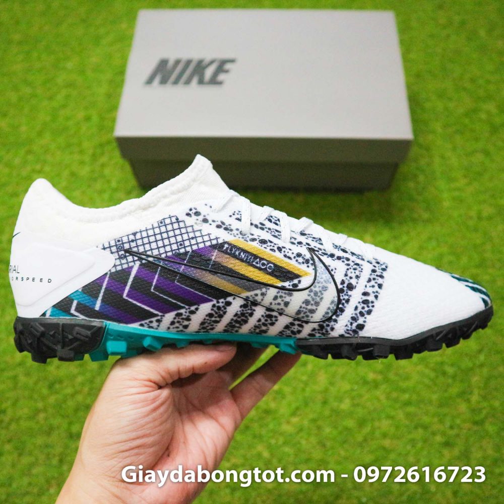 Giay da banh da vai nike mercurial vapor 13 pro tf dream speed 3 cr7 den trang (13)