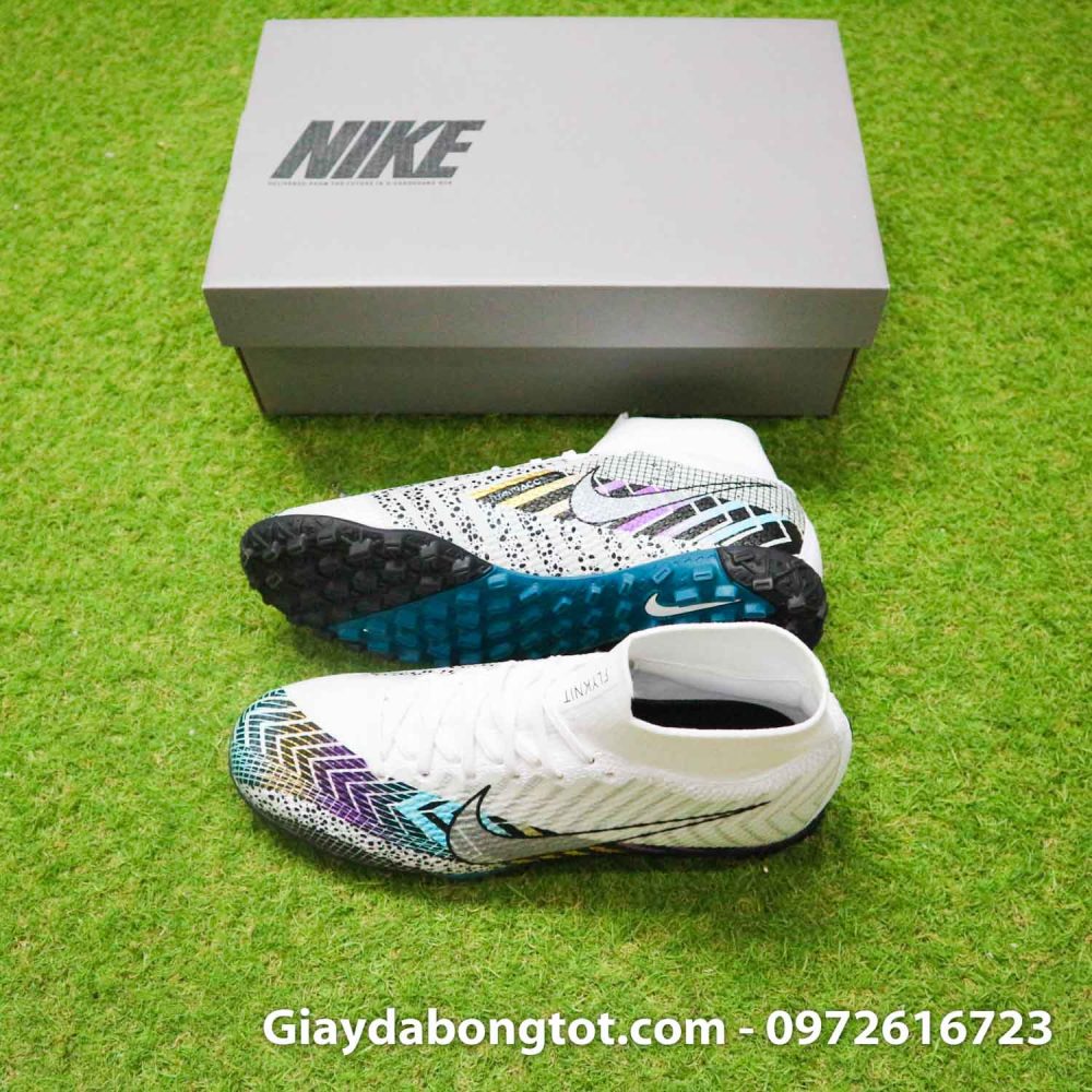 Giay da bong cao co nike mercurial superfly 7 elite tf dream speed 3 trang den (1)