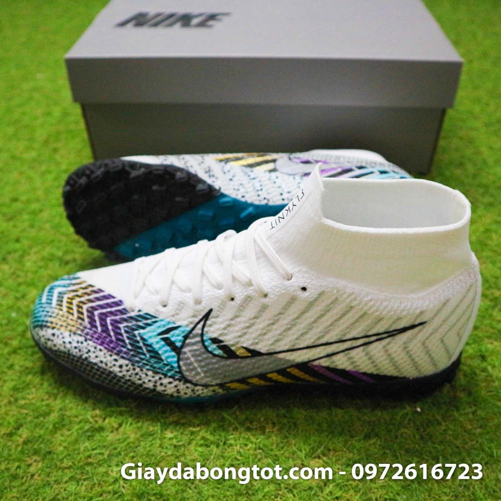 Giay da bong cao co nike mercurial superfly 7 elite tf dream speed 3 trang den (2)