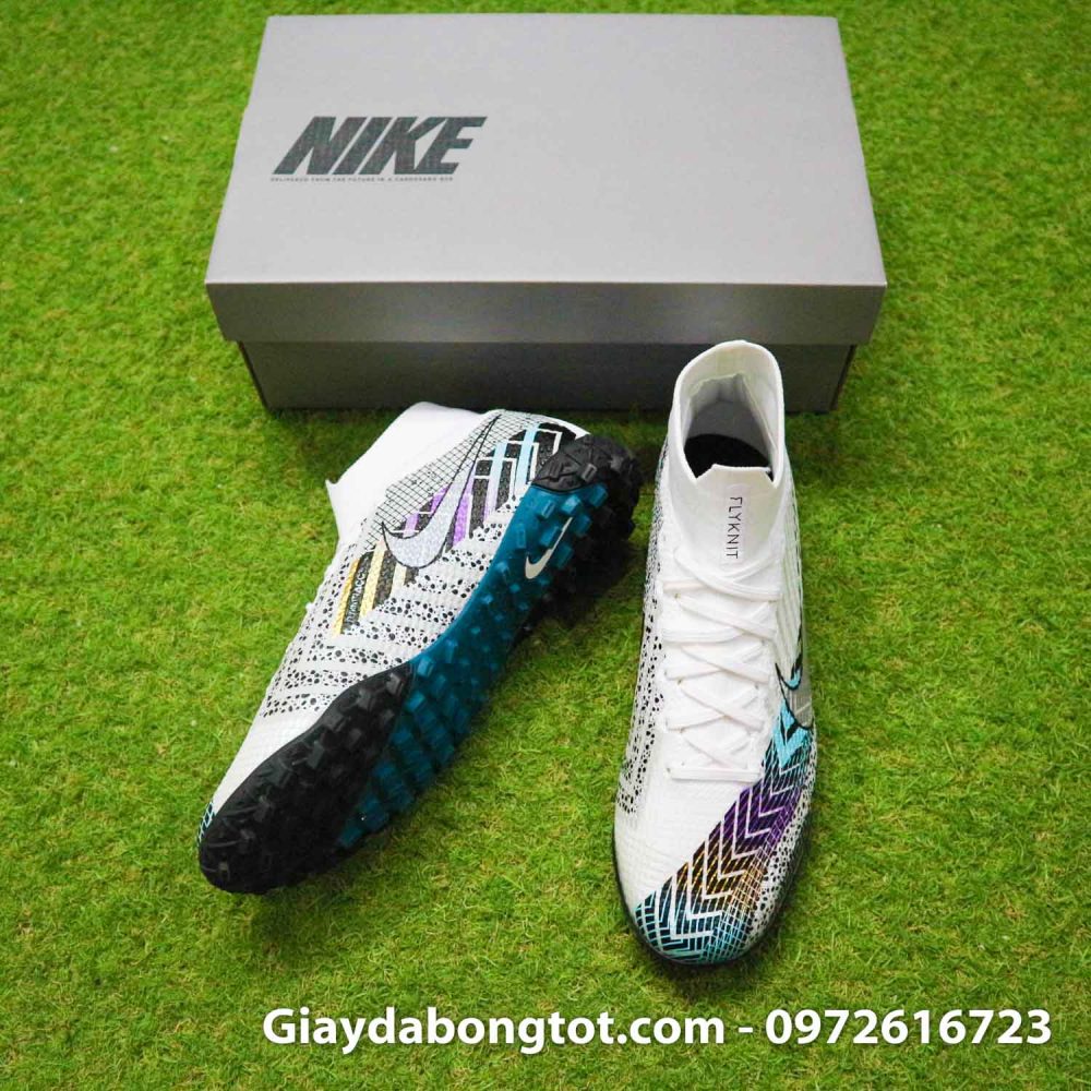 Giay da bong cao co nike mercurial superfly 7 elite tf dream speed 3 trang den (4)