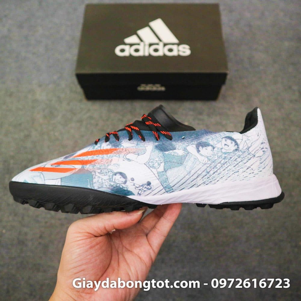 Giay bong da adidas x ghosted .1 tf trang den vach cam tsubasa (10)