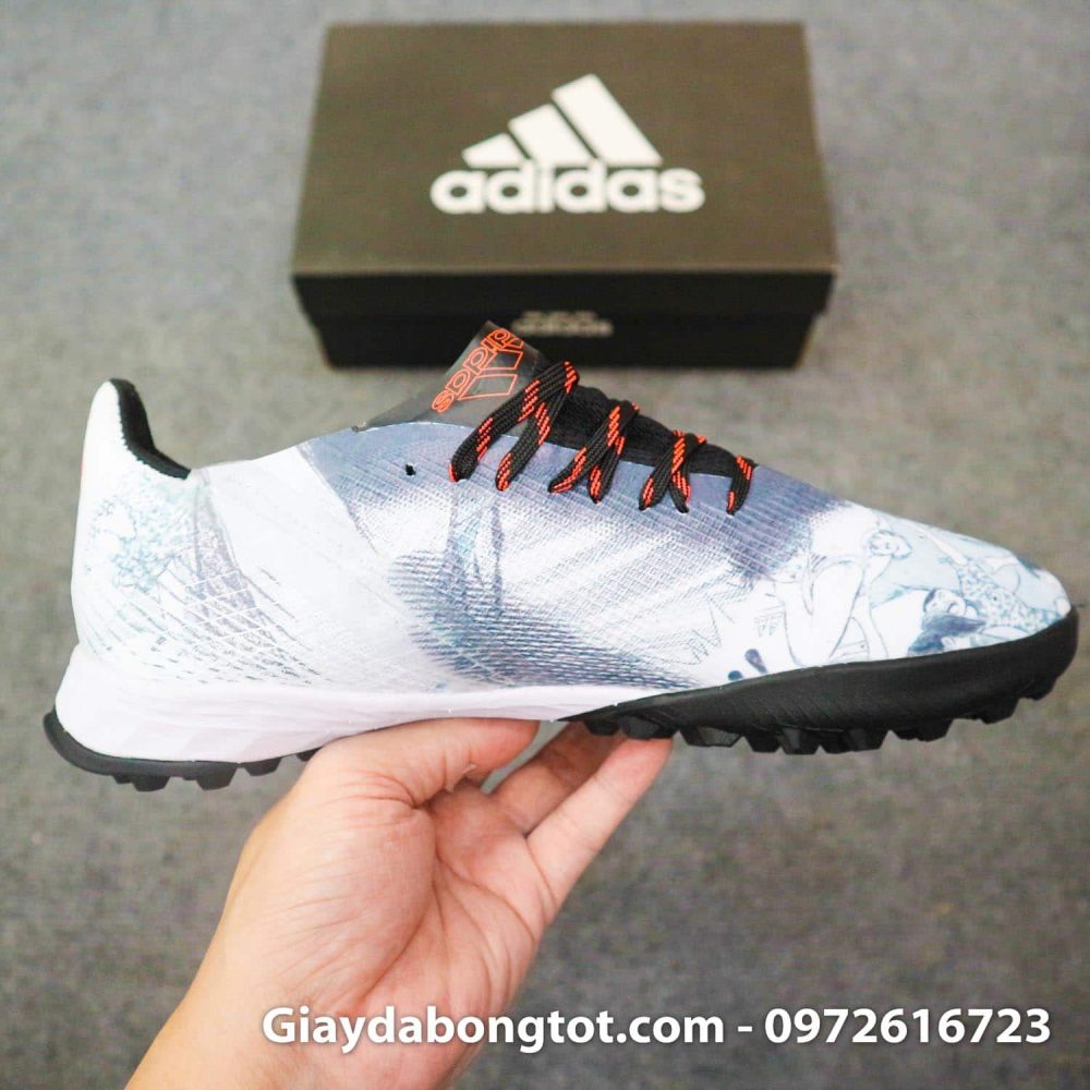Giay bong da adidas x ghosted .1 tf trang den vach cam tsubasa (11)