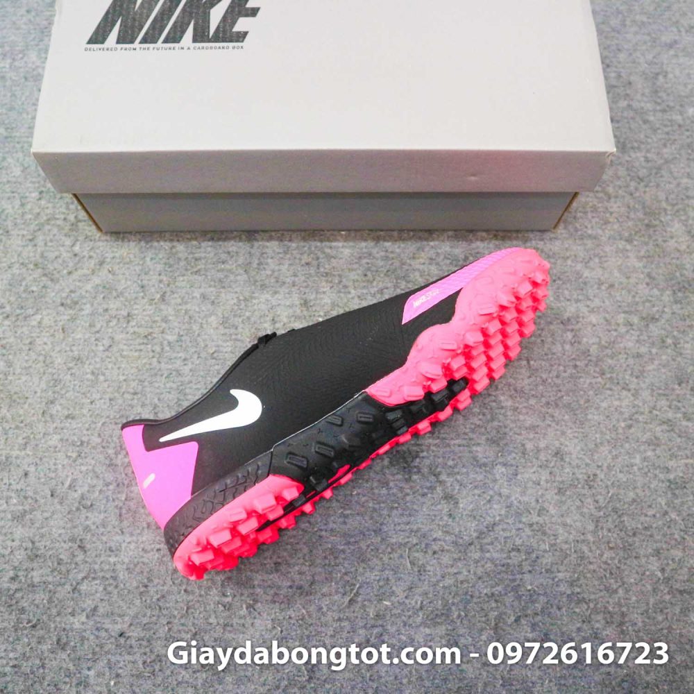 Giay bong da nike phantom gt pro tf den hong de em (11)