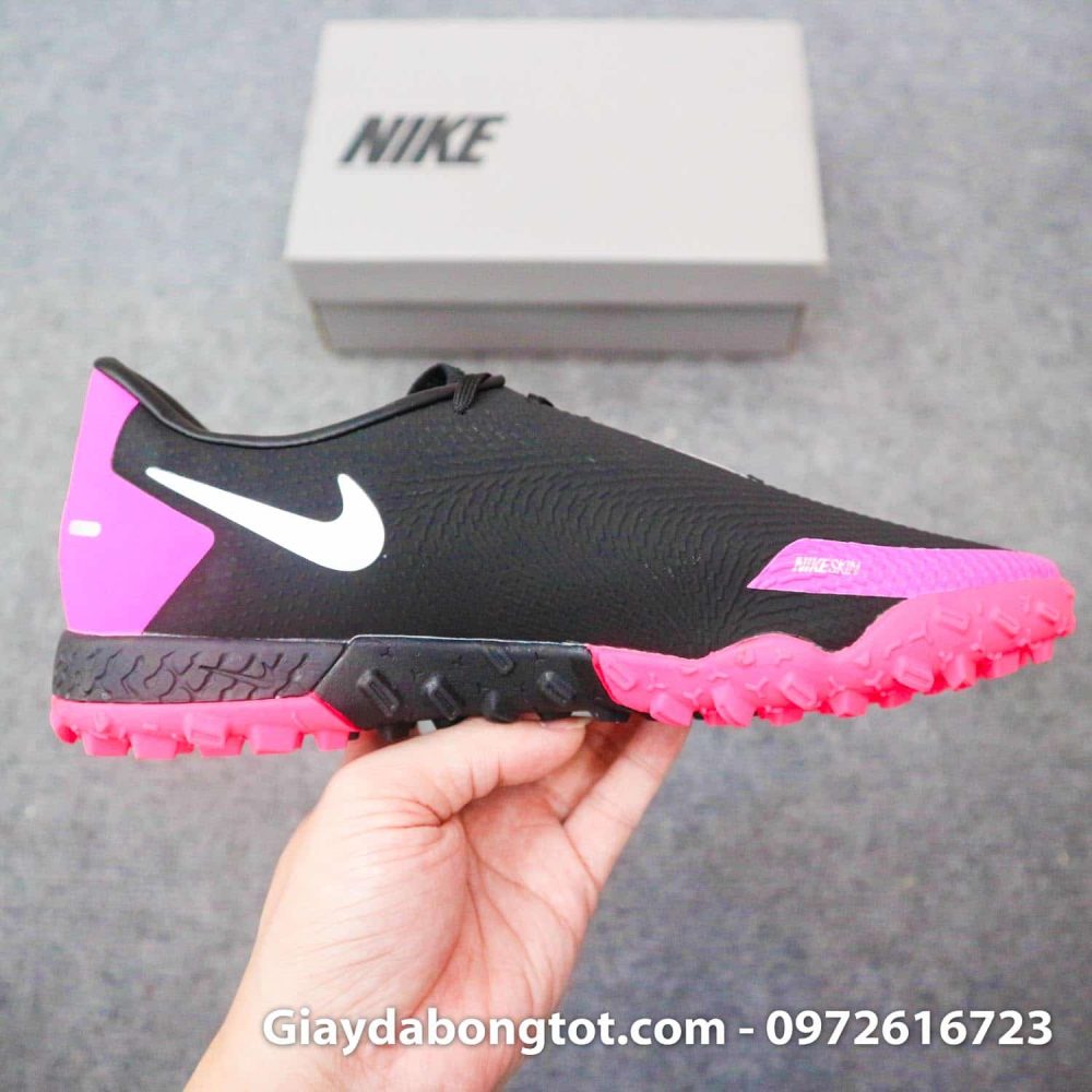Giay bong da nike phantom gt pro tf den hong de em (13)