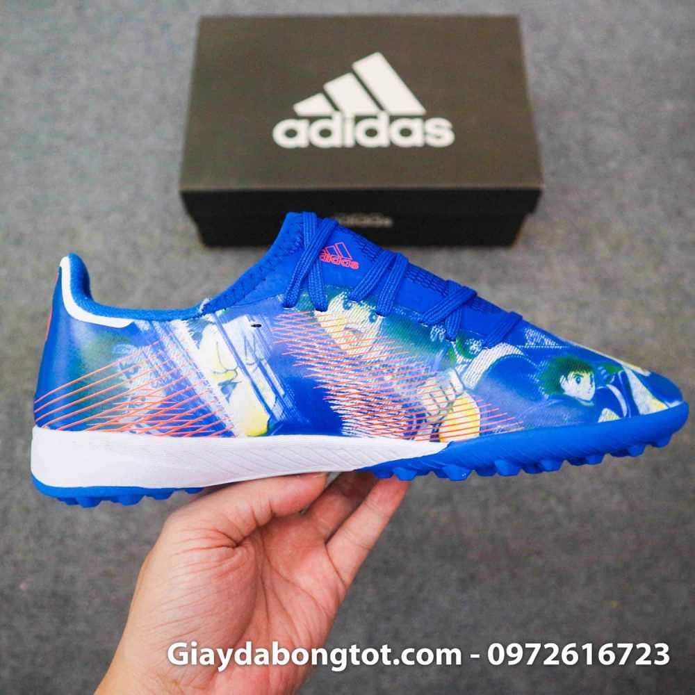 Giay da banh adidas x ghosted .3 tf xanh duong vach cam tsubasa (10)