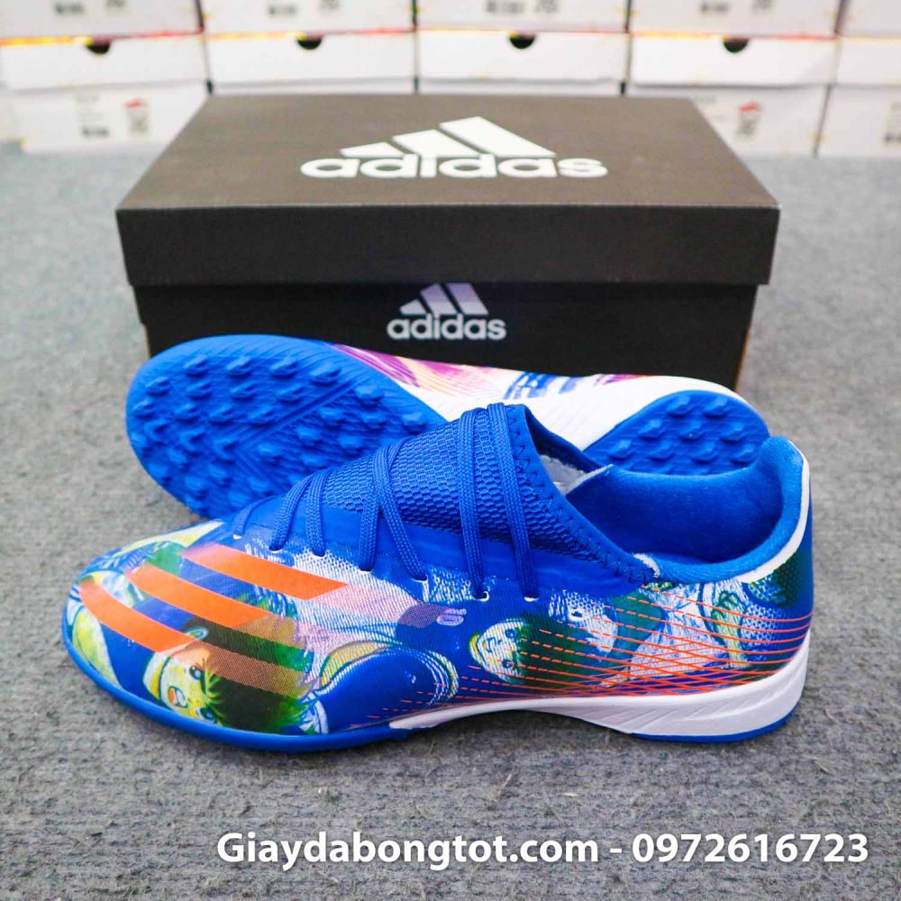 Giay da banh adidas x ghosted .3 tf xanh duong vach cam tsubasa (2)