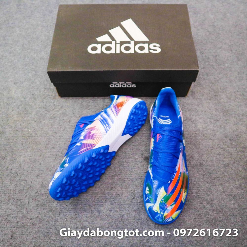 Giay da banh adidas x ghosted .3 tf xanh duong vach cam tsubasa (4)