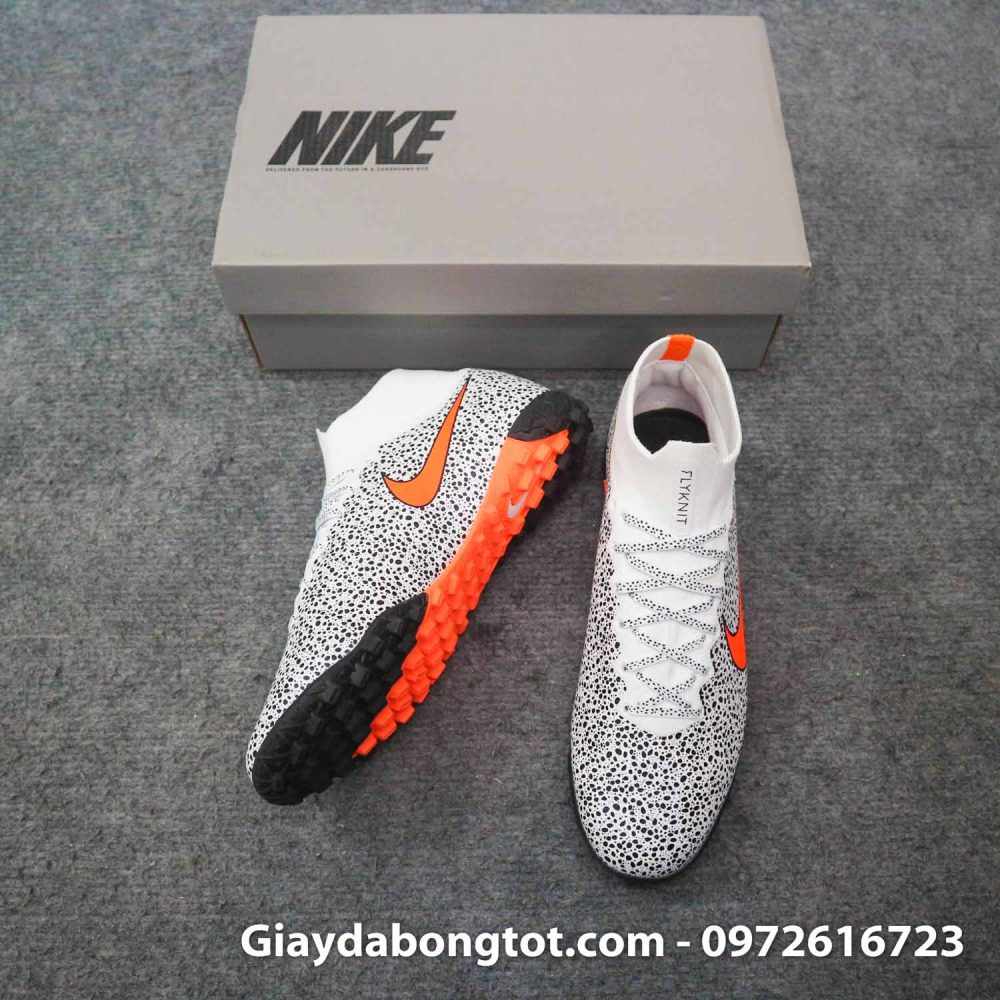 Giay da banh cao co nike mercurial superfly 7 elite tf cr7 safari trang den (3)