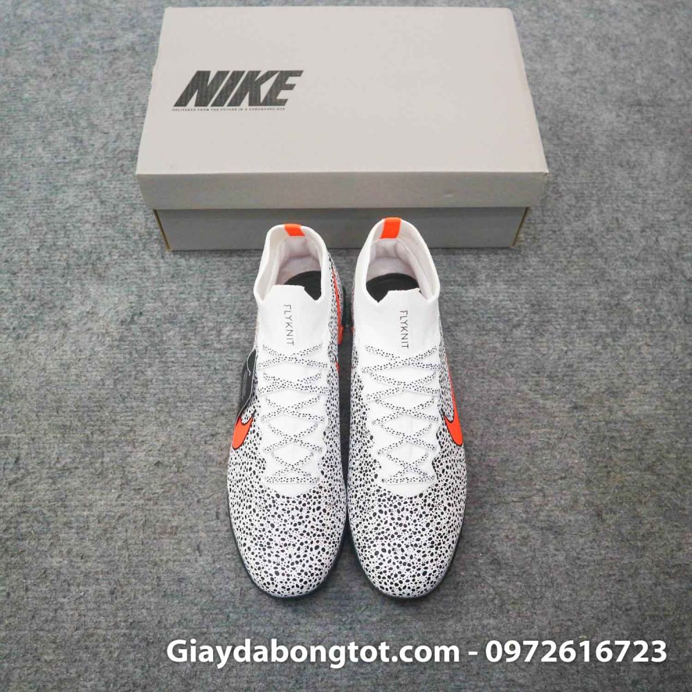 Giay da banh cao co nike mercurial superfly 7 elite tf cr7 safari trang den (5)