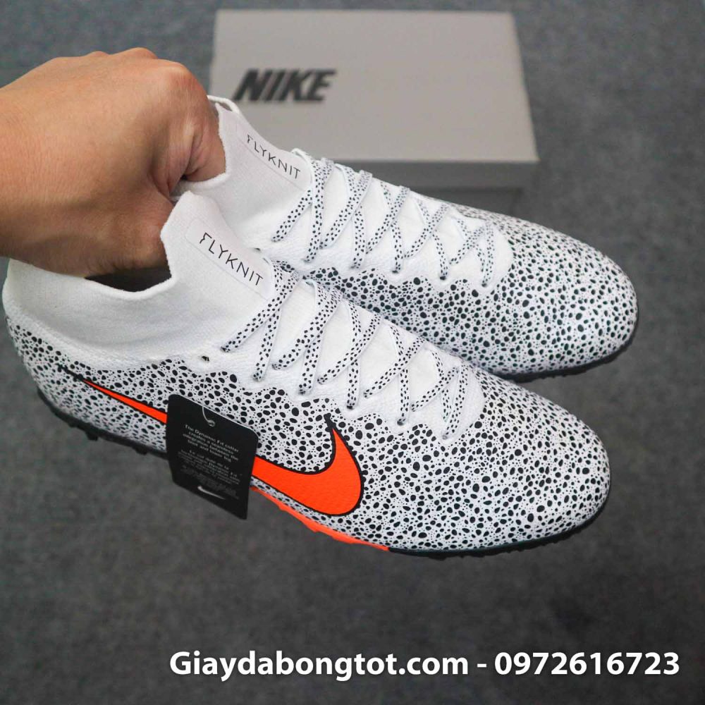 Giay da banh cao co nike mercurial superfly 7 elite tf cr7 safari trang den (6)