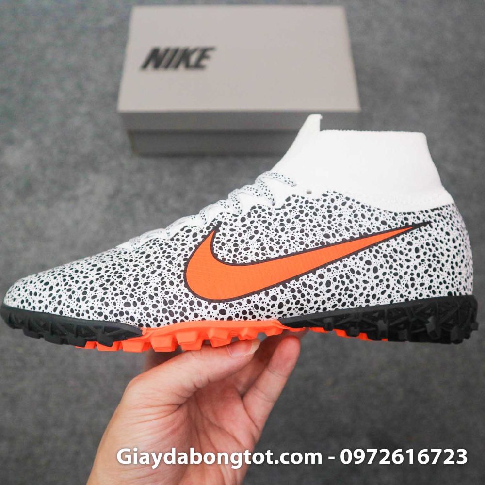 Giay da banh cao co nike mercurial superfly 7 elite tf cr7 safari trang den (7)