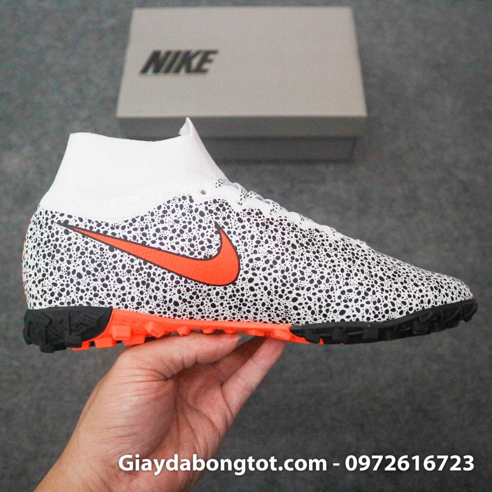 Giay da banh cao co nike mercurial superfly 7 elite tf cr7 safari trang den (8)