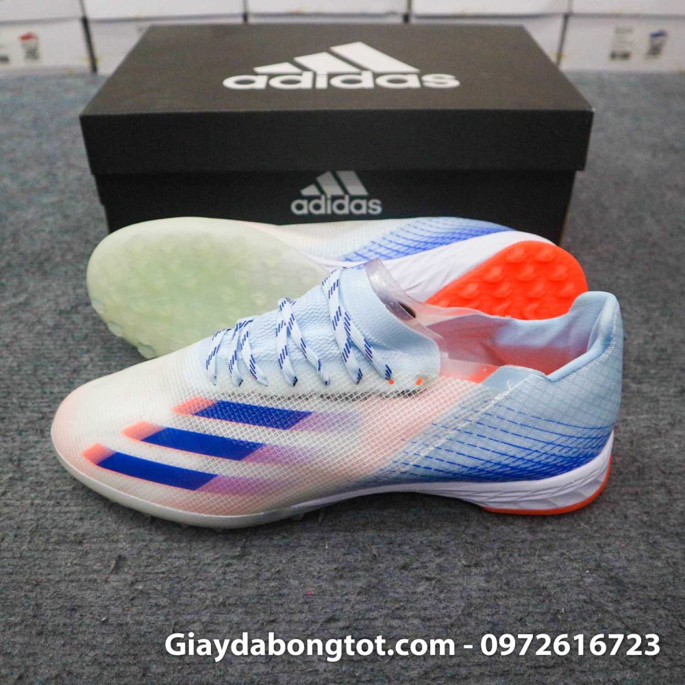 Giay da banh da mong adidas x ghosted .1 tf trang cam vach xanh (3)