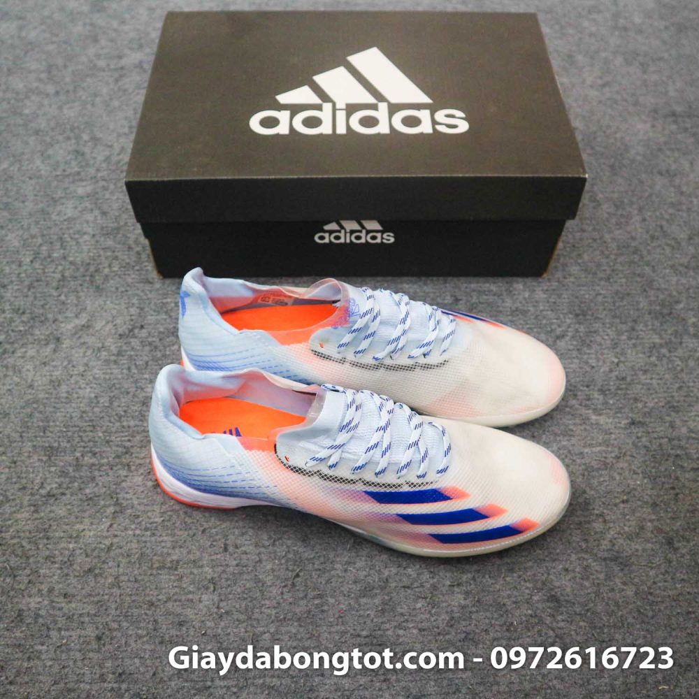 Giay da banh da mong adidas x ghosted .1 tf trang cam vach xanh (5)