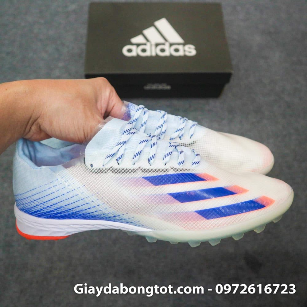 Giay da banh da mong adidas x ghosted .1 tf trang cam vach xanh (6)
