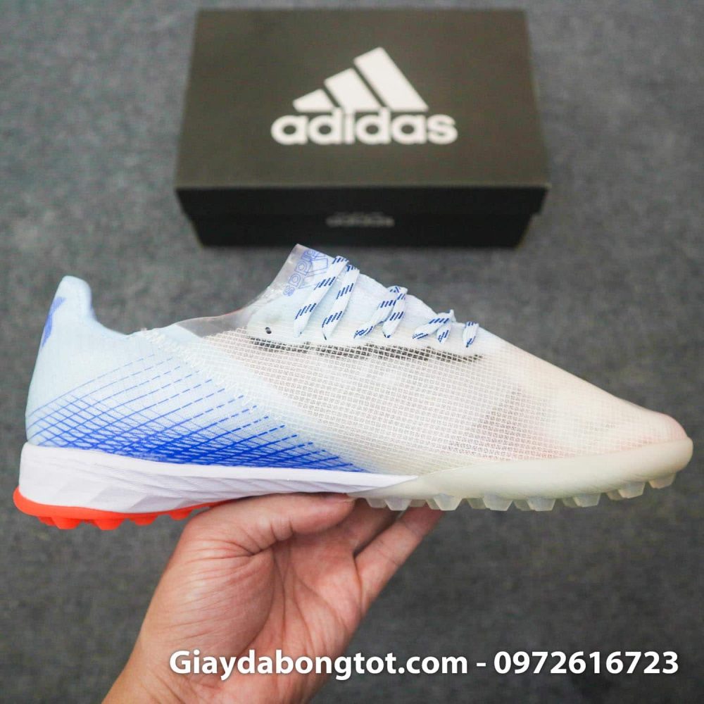 Giay da banh da mong adidas x ghosted .1 tf trang cam vach xanh (8)