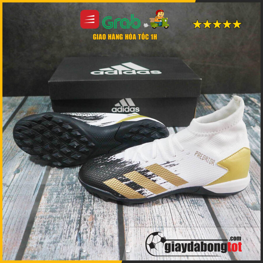 Giay da bong san co nhan tao adidas predator 20 3 tf trang den vach vang