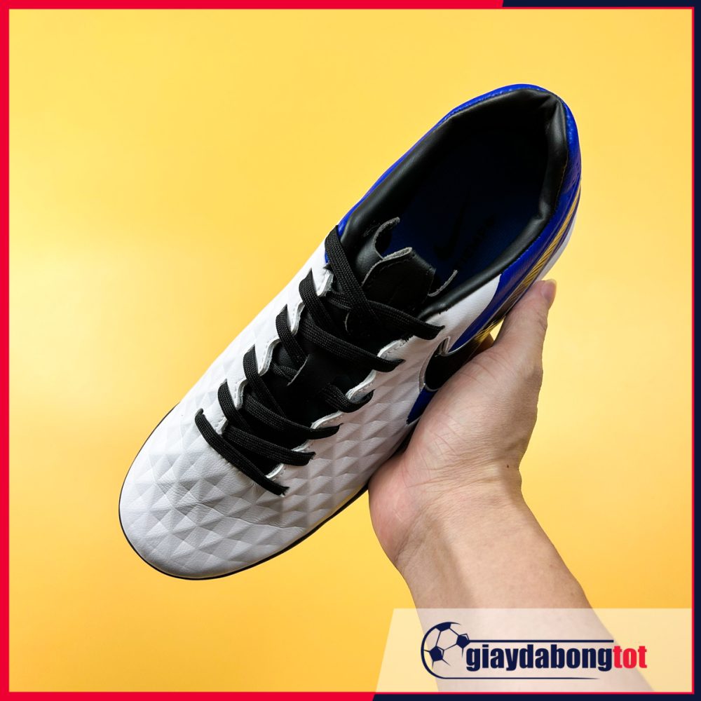 Nike Tiempo 8 Pro TF trắng xanh dương vạch đen Bản SF