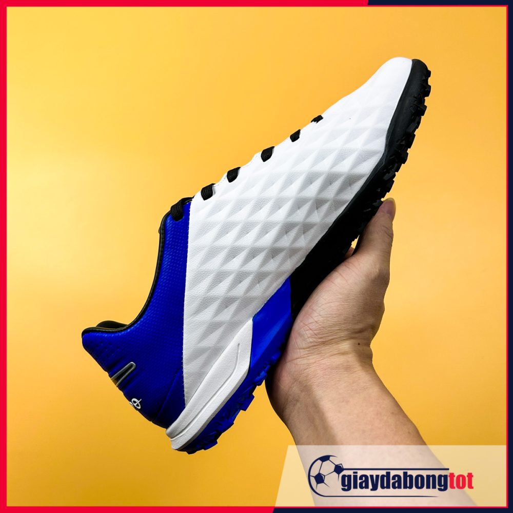 Nike Tiempo 8 Pro TF trắng xanh dương vạch đen Bản SF
