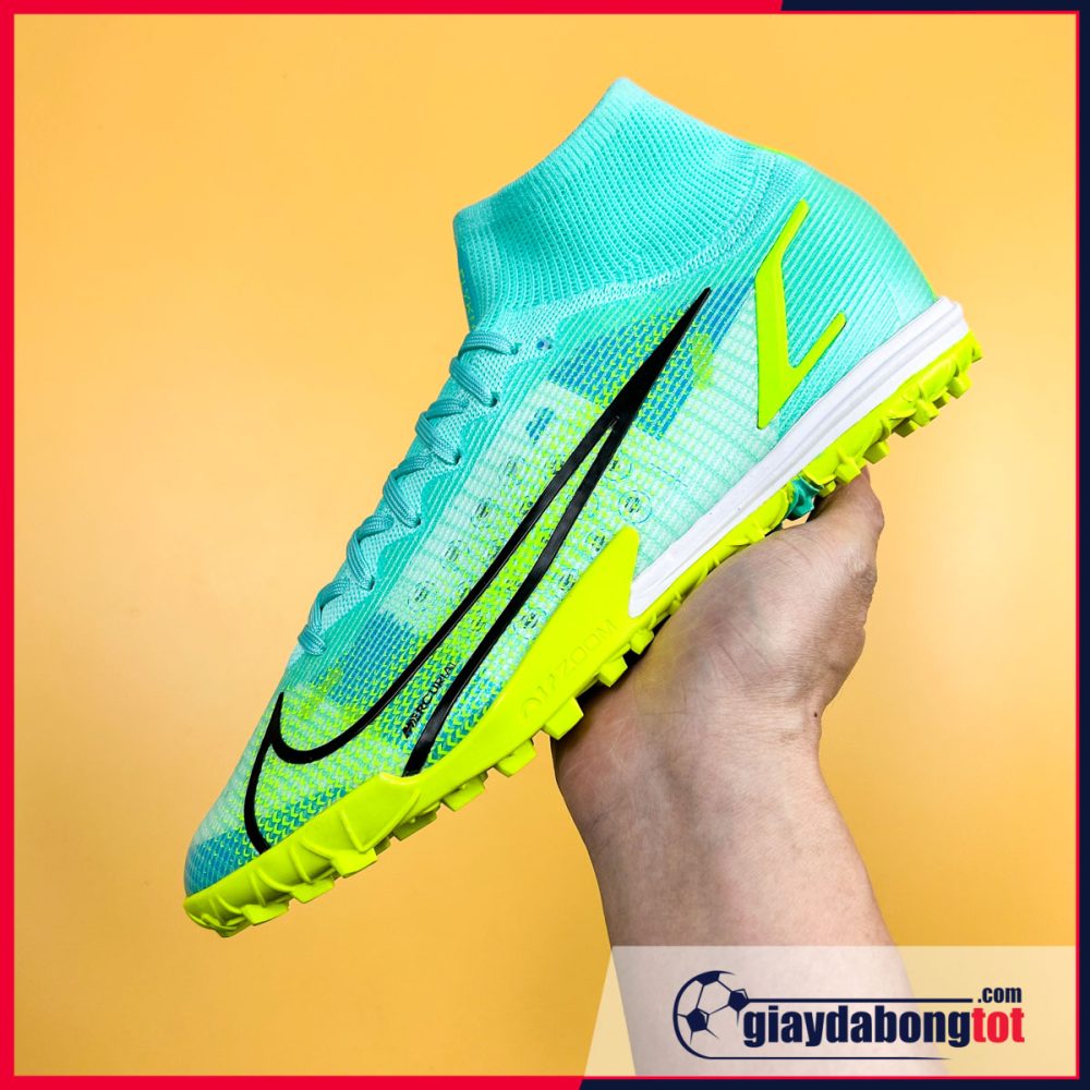 Nike Mercurial Superfly 8 Elite TF xanh ngọc | Cổ cao Euro