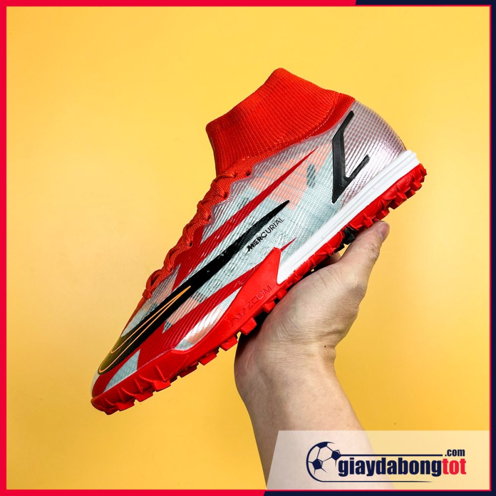 Nike Mercurial Superfly 8 Elite TF Đỏ bạc CR7 cổ cao
