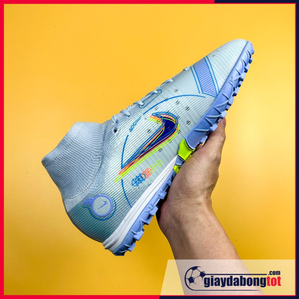 Nike Mercurial Superfly 8 Elite TF trắng xanh vạch đen