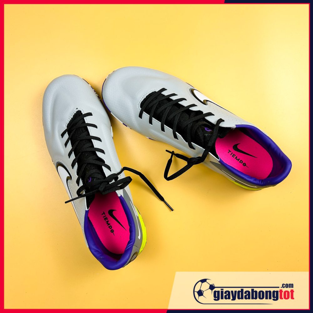 Nike Tiempo 9 Pro TF xám vạch trắng, Đế vằn