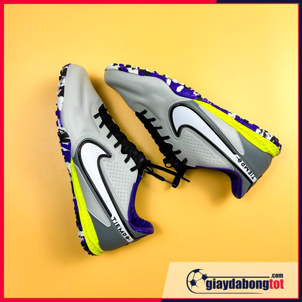 Nike Tiempo 9 Pro TF xám vạch trắng, Đế vằn