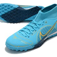 Nike Mercurial Superfly 8 Academy TF xanh nhạt vạch vàng cổ cao