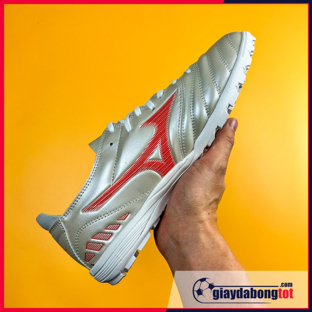 Mizuno Neo 3 Pro TF Trắng xám vạch cam đế mềm (4)