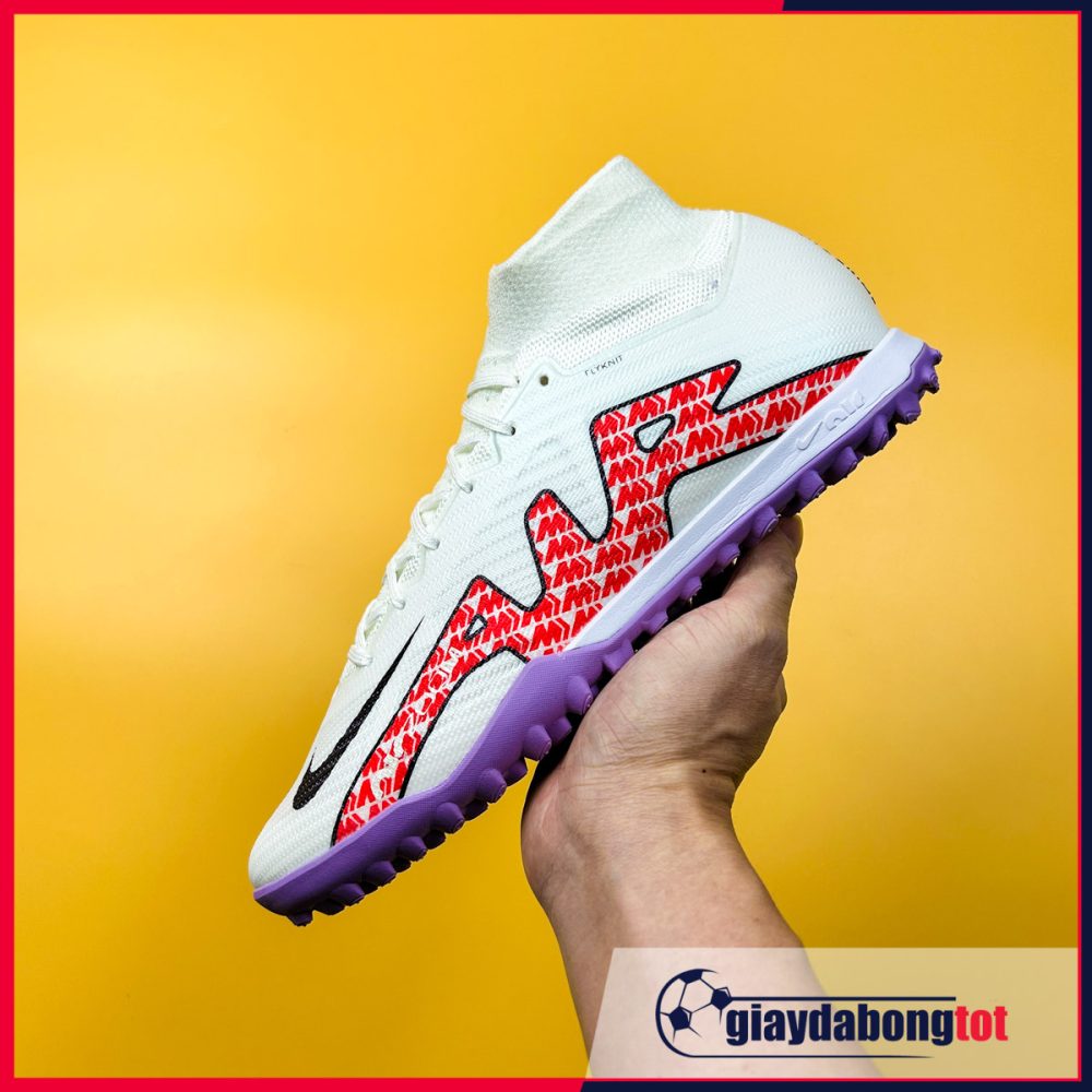 Nike Air Zoom Mercurial Superfly 9 Elite TF Trắng vạch đỏ đế tím