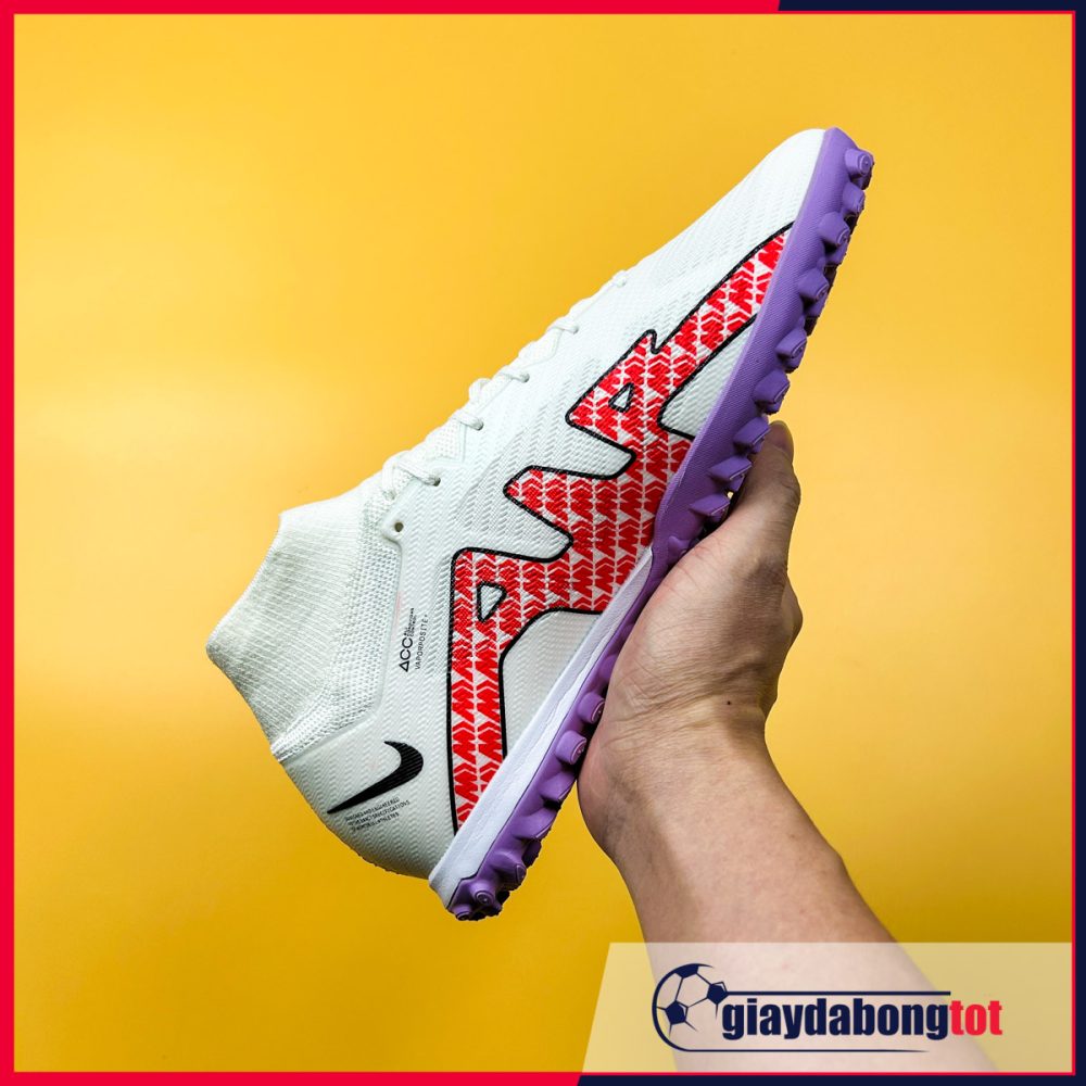 Nike Air Zoom Mercurial Superfly 9 Elite TF Trắng vạch đỏ đế tím