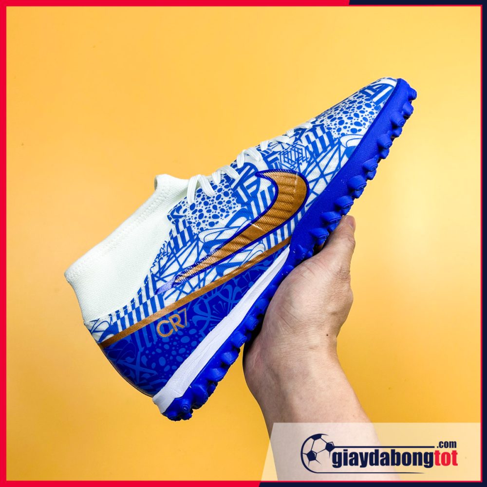 Nike Air Zoom Mercurial Superfly 9 Academy TF Trắng xanh CR7