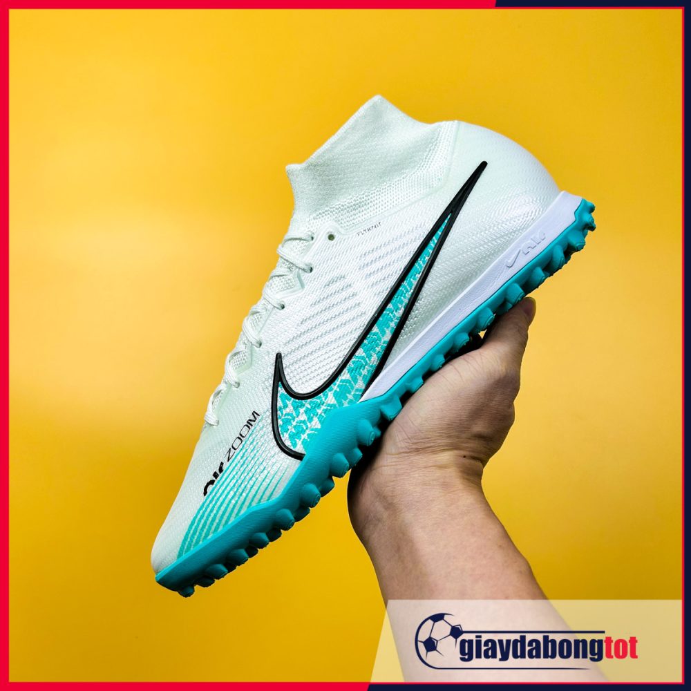 Nike Air Zoom Mercurial Superfly 9 Elite TF Trắng vạch xanh nhạt