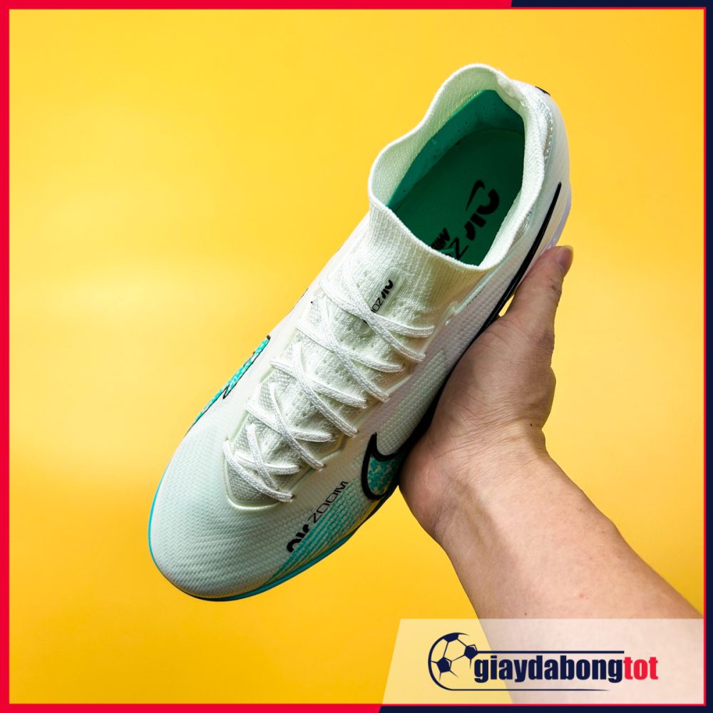 Nike Air Zoom Mercurial Superfly 9 Elite TF Trắng vạch xanh nhạt