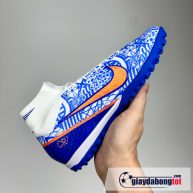 Nike air zoom mercurial superfly 9 elite tf trang xanh cr7 tre em (5)