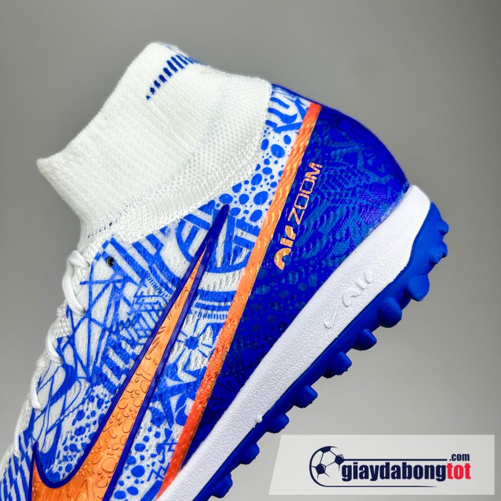 Nike air zoom mercurial superfly 9 elite tf trang xanh cr7 tre em (8)