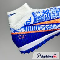 Nike air zoom mercurial superfly 9 elite tf trang xanh cr7 tre em (9)