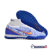 Nike mercurial Superfly 9 elite tf xanh duong trang tre em