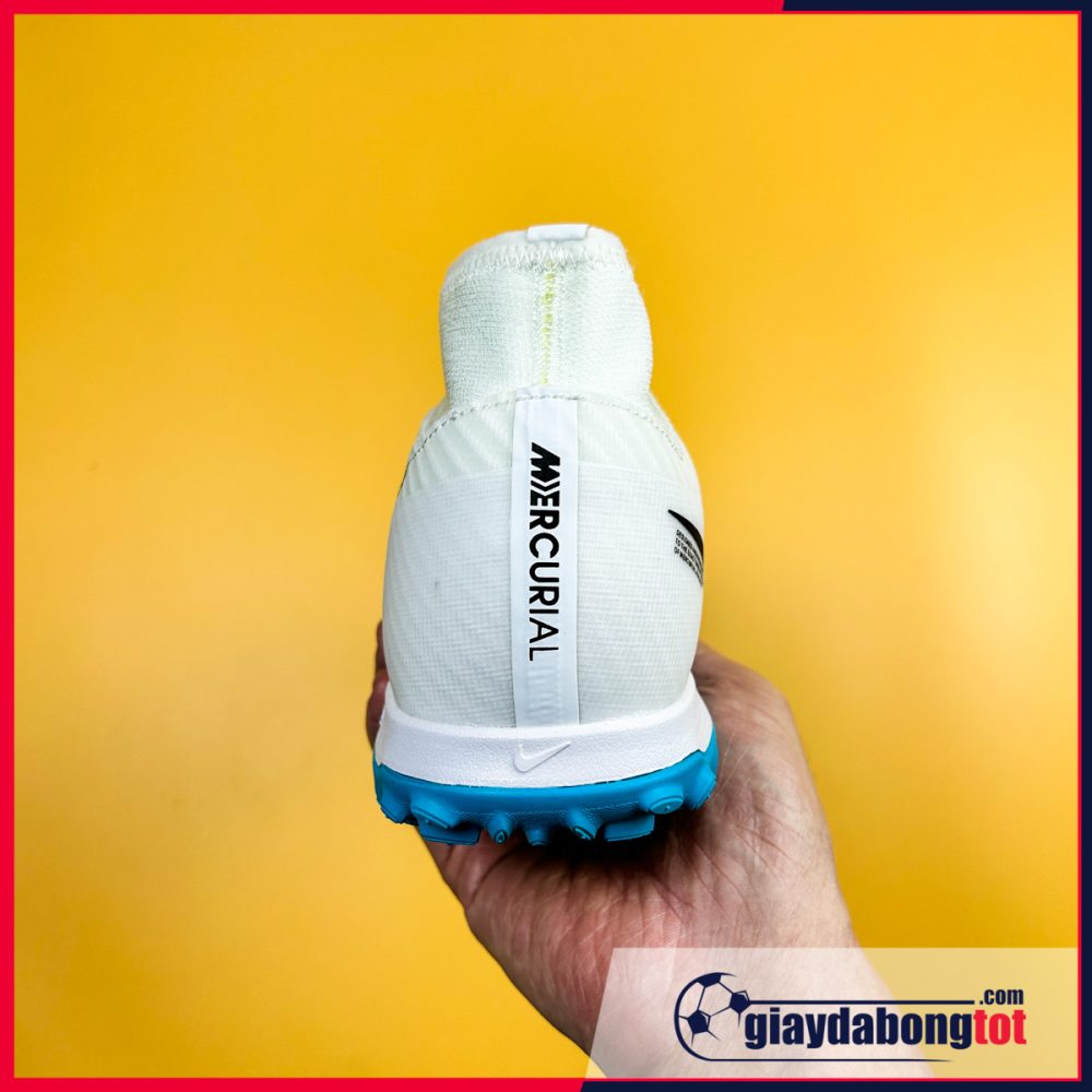 Nike Mercurial Superfly 9 Academy TF Trắng vạch xanh nhạt