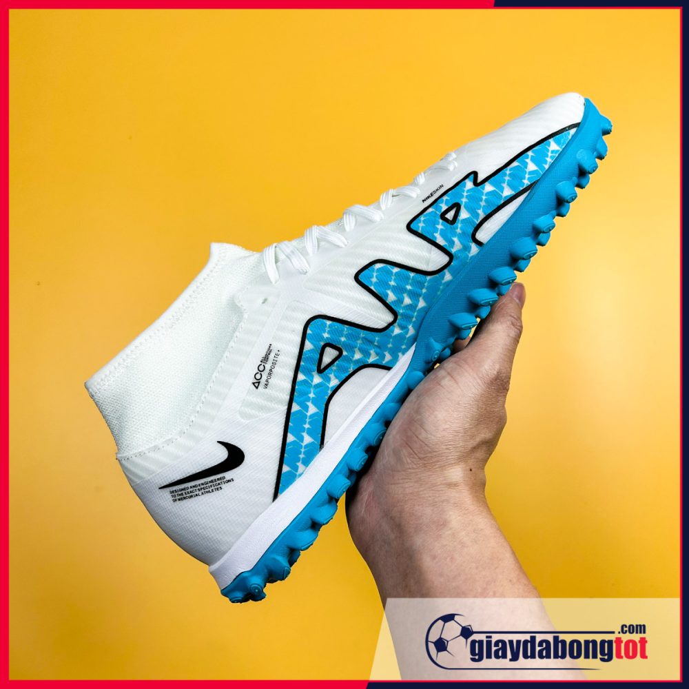 Nike Mercurial Superfly 9 Academy TF Trắng vạch xanh nhạt