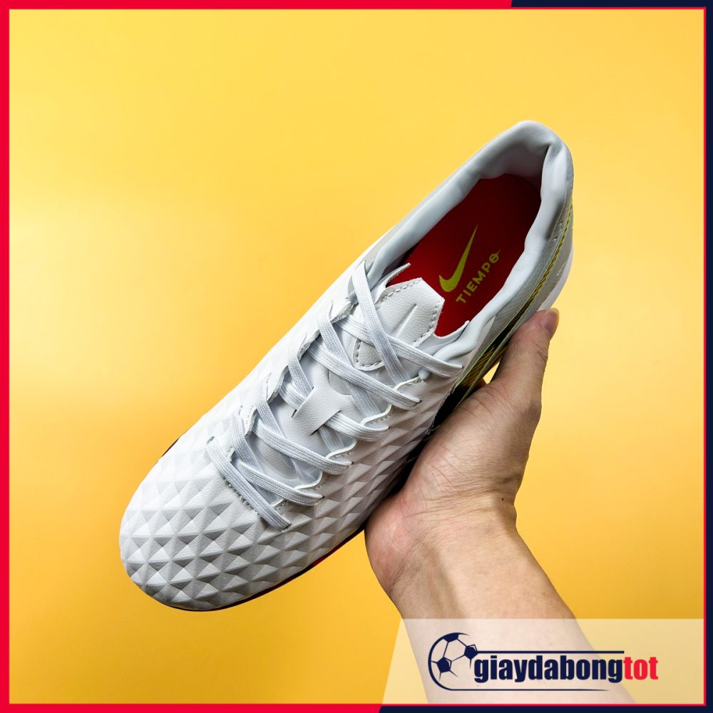 Nike Tiempo 8 Pro TF Trắng xám vạch đen đế cam