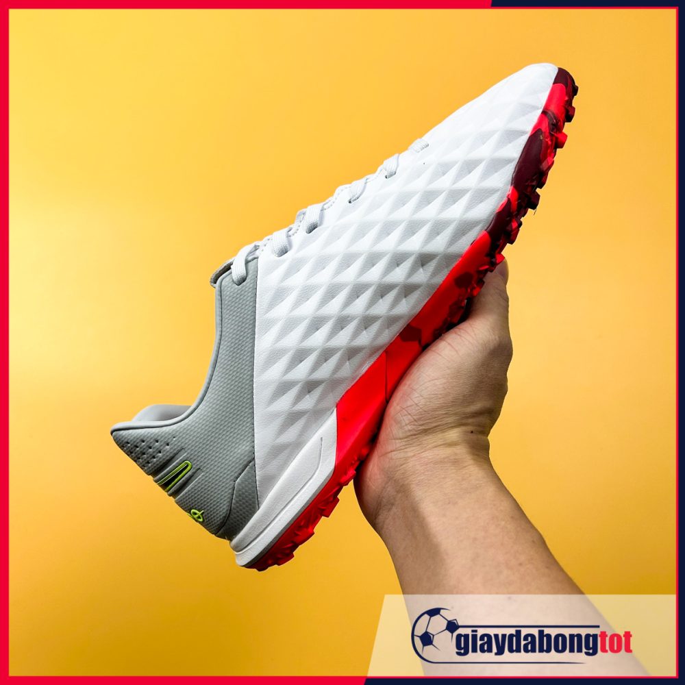 Nike Tiempo 8 Pro TF Trắng xám vạch đen đế cam
