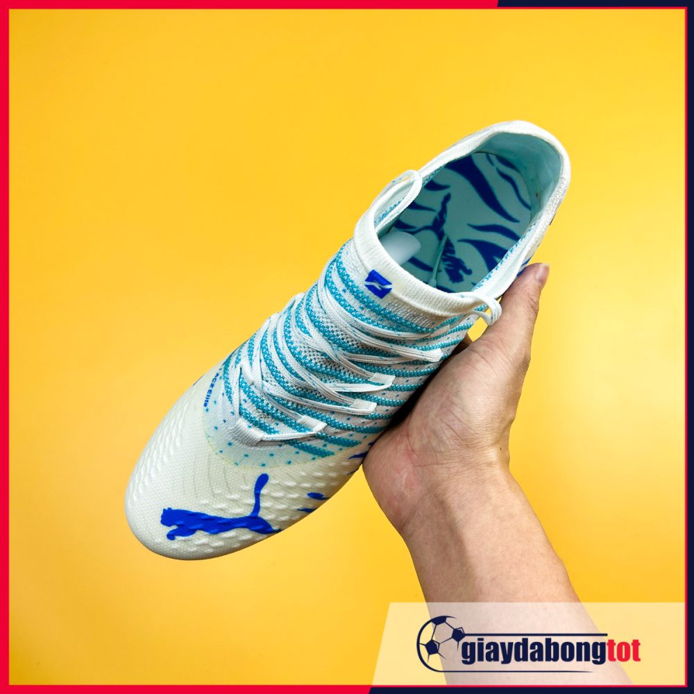Giày đá banh Puma Future Z 1.4 MG Trắng vằn xanh dương