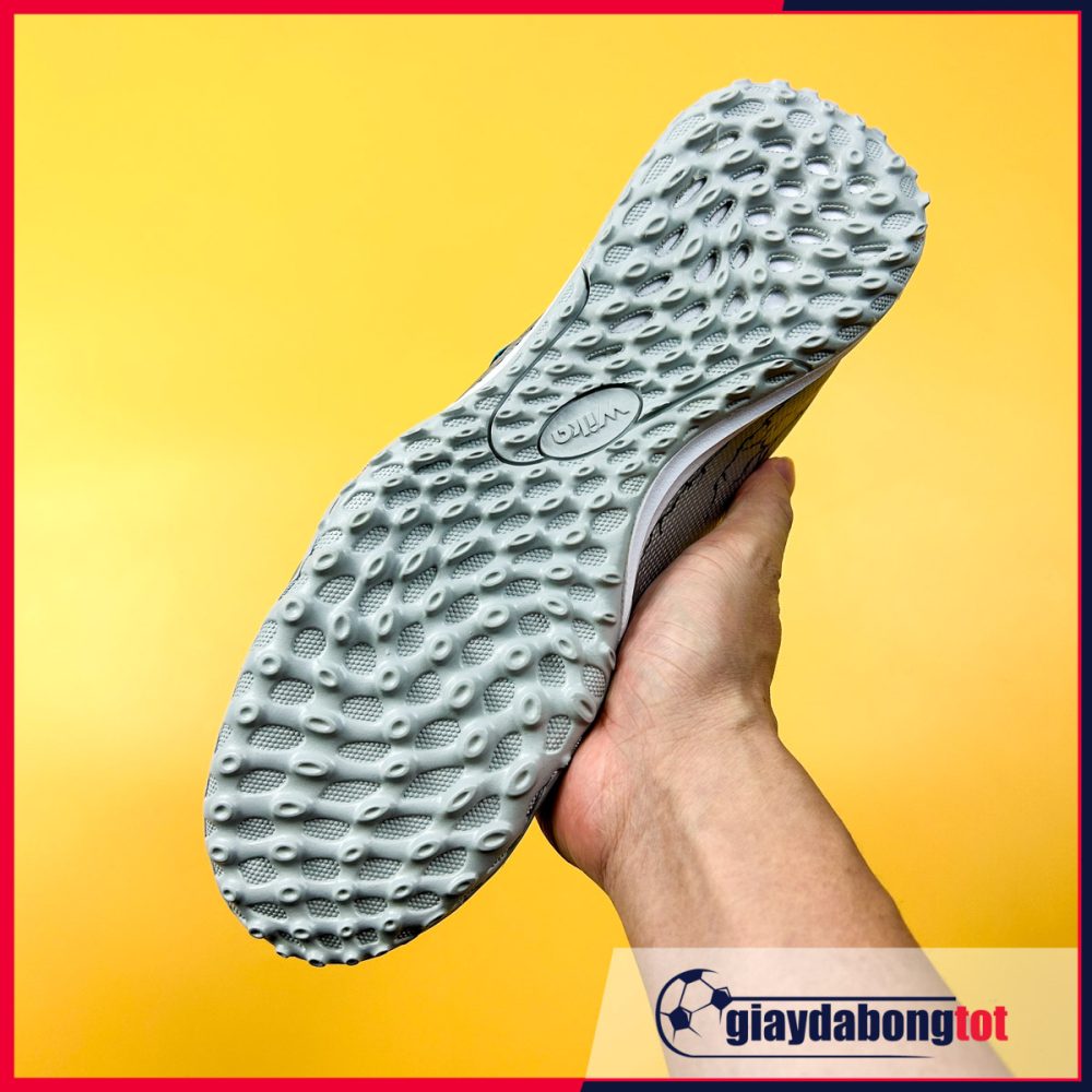 Giày Đá Bóng Wika Thunder TF Bạc vạch xanh